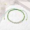 Adjustable Natural Green Aventurine & Seed Braided Bead Bracelets BJEW-JB10181-03-2