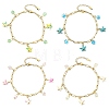 Dyed Synthetic Turquoise Beads Anklets For Women AJEW-AN00799-3