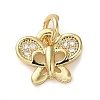 Brass Micro Pave Clear Cubic Zirconia Pendants KK-U005-01A-G-1