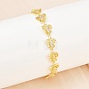 Brass Micro Pave Clear Cubic Zirconia Link Chain Bracelets for Women BJEW-A090-10C-G-3