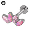 G23 Titanium with Cubic Zirconia Threadless Labrets WGA6216-12-1