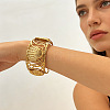 Ocean 304 Stainless Steel Hollow Starfish Shell Shape Open Cuff Bangles for Women WGCF8EC-01-2