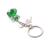 Glass & Tibetan Style Alloy Keychain KEYC-MZ00037-09-4