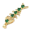 Brass Micro Pave Cubic Zirconia Charms KK-P345-05G-2