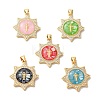 Rack Plating Brass Cubic Zirconia Pendants KK-K385-073G-1