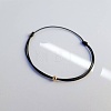 Brass Round Ball Polyester Cord Braided Bracelets QR8302-4-1