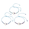 3Pcs Alloy Enamel Links Bracelets BJEW-MZ00284-2