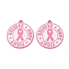 Breast Cancer Awareness Ribbon Zinc Alloy Enamel Pendants ENAM-I079-02-07-1