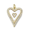 Brass Micro Pave Clear Cubic Zirconia Pendants KK-V010-03G-01-1