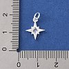 925 Sterling Silver Pave Clear Cubic Zirconia Star Charms STER-K181-01C-S-3