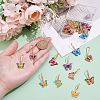 20Pcs 10 Styles Butterfly Alloy Enamel with Glitter Powder Pendant Decorations HJEW-UN00135-4