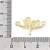 Brass Heart with Letter Fe Links Connector Charms KK-C263-27A-G-3