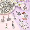 80Pcs 8 Style Alloy European Dangle Charms PALLOY-CJ00192-3