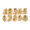 Brass Micro Pave Cubic Zirconia Beads KK-A265-01G-1