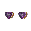 Heart Shape Golden 304 Stainless Steel Hoop Earrings TZ8486-5-1