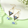 304 Stainless Steel with Cylinder Seed Beads Dangle Earrings EJEW-MZ00810-01-1