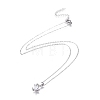 Brass Micro Pave Clear Cubic Zirconia Pendant Necklaces NJEW-R256-10-2