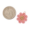 Glass Seed Beaded Flower Pendants PALLOY-MZ01181-03-2