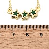 Brass Glass Triple Star Pendant Necklaces KK-CBAB173-03G-05-5