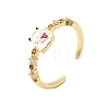 Brass Micro Pave Cubic Zirconia Cuff Rings for Women RJEW-L336-01G-01-4