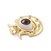 Evil Eye with Moon Brass Micro Pave Clear Cubic Zirconia Pendants KK-G419-10G-5