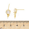 Rack Plating Brass Micro Pave Cubic Zirconia Studs Earrings Fiinding KK-K360-30G-3