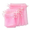 30Pcs 4 Styles Rectangle Organza Bags Jewellery Storage Pouches Wedding Favour Party Mesh Drawstring Gift OP-FS0001-01B-3