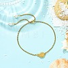 Summer 304 Stainless Steel Conch Shell Shaped Link Anklets AJEW-AN00794-1