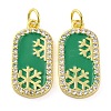 Christmas Series Brass Micro Pave Cubic Zirconia Pendants KK-S401-03G-C-1