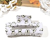 Rectangle with Butterfly Printed PVC Claw Hair Clips PW-WG0C881-02-1