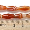 Natural Red Striped Agate/Banded Agate Beads Strands G-A223-A05-01-5