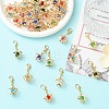45Pcs 9 Colors Iron Rhinestone Pendant Decorations HJEW-YW00500-4