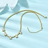 Brass Pave Cubic Zirconia Teardrop Pendant Round Beaded Necklaces NJEW-C121-01G-06-2