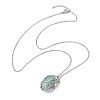 Crystal Stone Cage Pendant Necklaces NJEW-JN04756-03-2