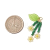 7Pcs Glass Seed Beaded Flower Pendants PALLOY-MZ01194-4