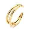 304 Stainless Steel Textured Open Cuff Ring for Women RJEW-C016-18G-1