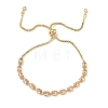 Adjustable Square Brass Micro Pave Cubic Zirconia Link Bracelets KK-D112-01A-G-2