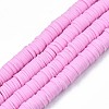 Handmade Polymer Clay Beads Strands CLAY-R089-6mm-057-1