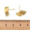 Rhombus Brass Micro Pave Clear Cubic Zirconia Stud Earring Findings KK-D102-03G-3