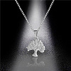 304 Stainless Steel Tree of Life Pendant Box Chain Necklaces for Women WG20AFF-01-2