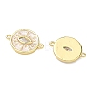 Brass Pave Clear Cubic Zirconia Evil Eye Links Connector Charms KK-B170-14G-2