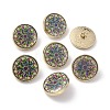 1-Hole Zinc Brass Enamel Shank Buttons BUTT-WH0028-42G-1