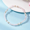 Natural Rose Quartz & Cultured Freshwater Pearl Beads Stretch Bracelets for Women BJEW-JB12734-01-1