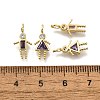 Brass Micro Pave Cubic Zirconia Pendants KK-D339-02G-06-3