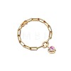 Brass Glass Locket Charm Paperclip Chain Bracelets WGA7A33-01-3