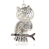 Antique Silver Tone Alloy Enamel Bird Pendants ENAM-J487-03AS-2