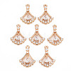 Rack Plating Brass Micro Pave Clear Cubic Zirconia Charms KK-T060-15-RS-1