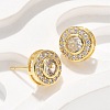 Brass Micro Pave Clear Cubic Zirconia Stud Earrings EJEW-Q015-10G-4