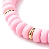 Handmade Polymer Clay Beads Stretch Bracelets BJEW-JB06552-5