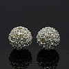 Silver Color Plated Round Alloy Grade A Crystal Rhinestone Beads X-RB-A034-12mm-A01S-1